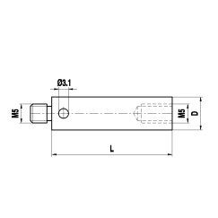 M5 алюминиевый удлинитель щупа, L 20 мм, D 11 мм, для систем ZEISS A-5003-0850